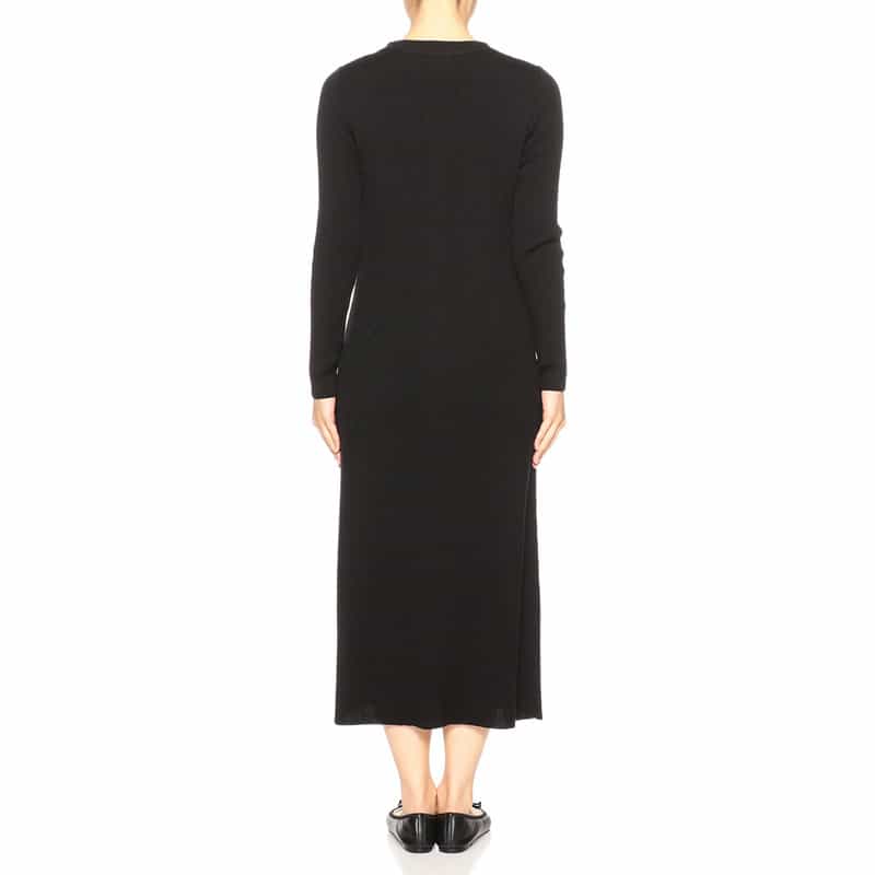 BARNEYS NEW YORK 2WAYリブニットロングカーディガンドレス BLACK