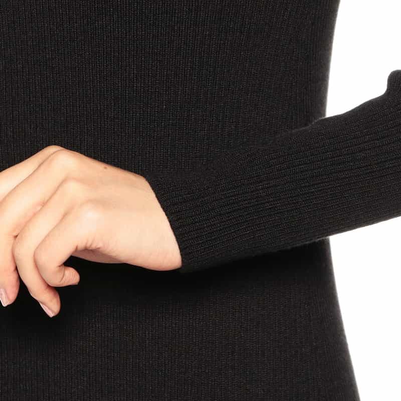 BARNEYS NEW YORK 2WAYリブニットロングカーディガンドレス BLACK