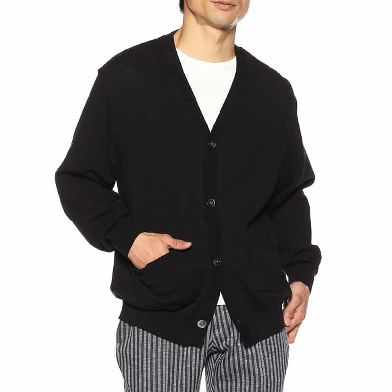 BARNEYS NEW YORK コットンニットカーディガン BLACK