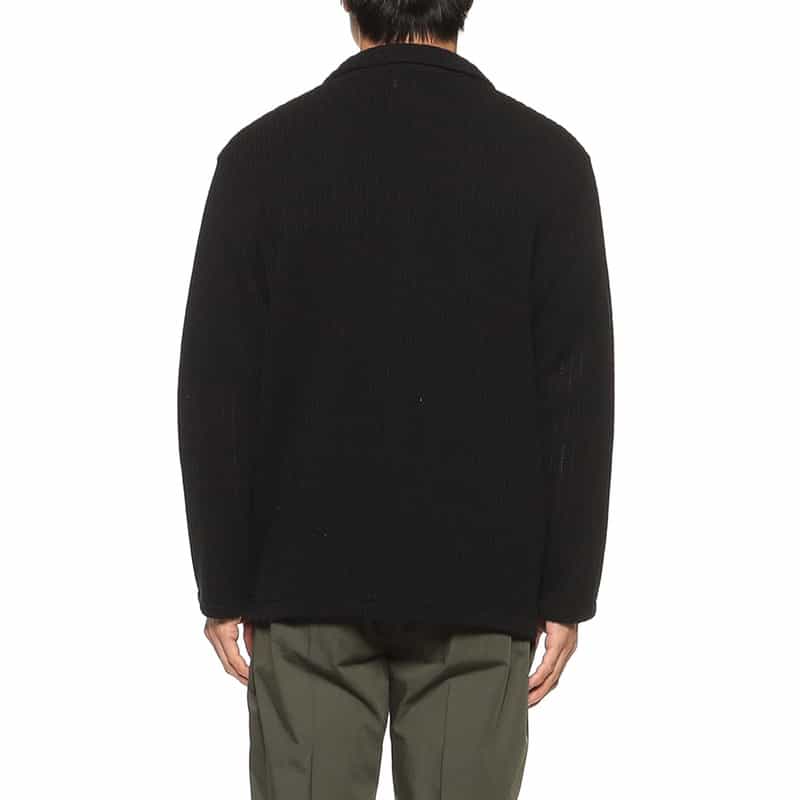BARNEYS NEW YORK オープンカラーニットシャツ BLACK