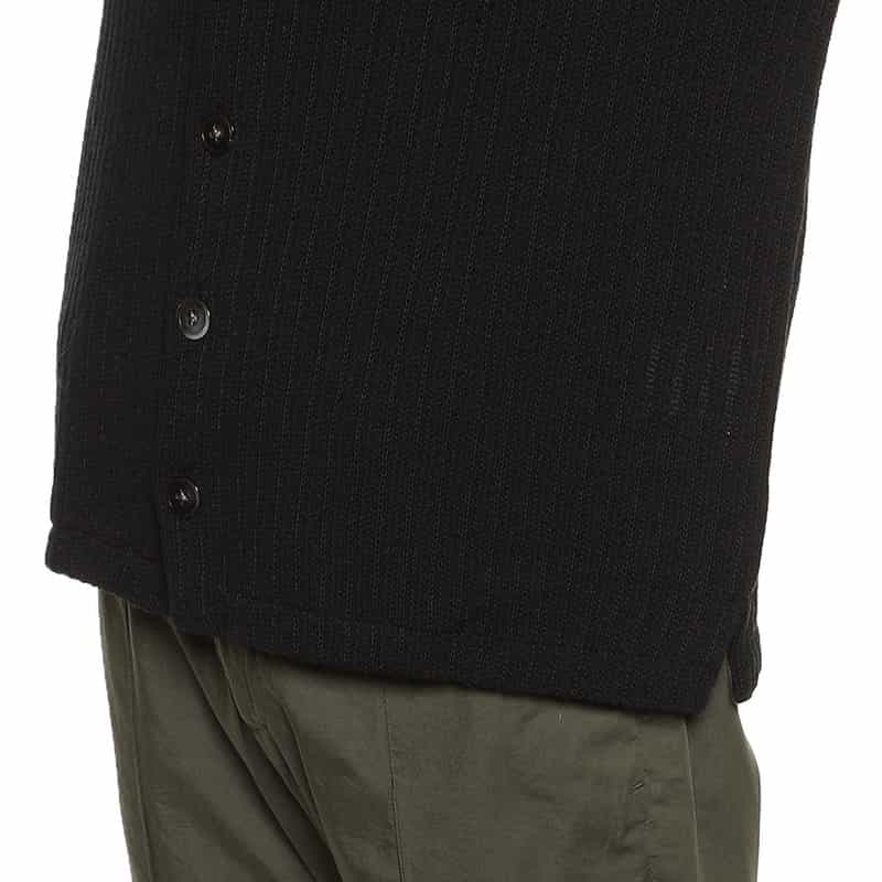 BARNEYS NEW YORK オープンカラーニットシャツ BLACK