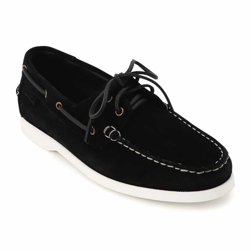 BARNEYS NEW YORK スエードデッキシューズ BLACK