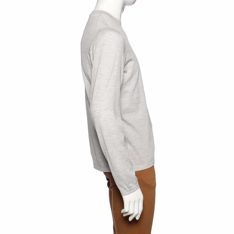 MANRICO CASHMERE カシミヤロングスリーブニットプルオーバー LIGHT GRAY