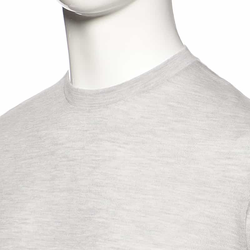 MANRICO CASHMERE カシミヤロングスリーブニットプルオーバー LIGHT GRAY