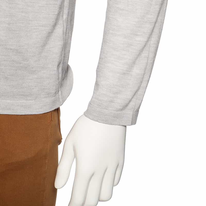 MANRICO CASHMERE カシミヤロングスリーブニットプルオーバー LIGHT GRAY