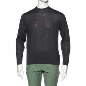 カシミヤロングスリーブニットプルオーバー