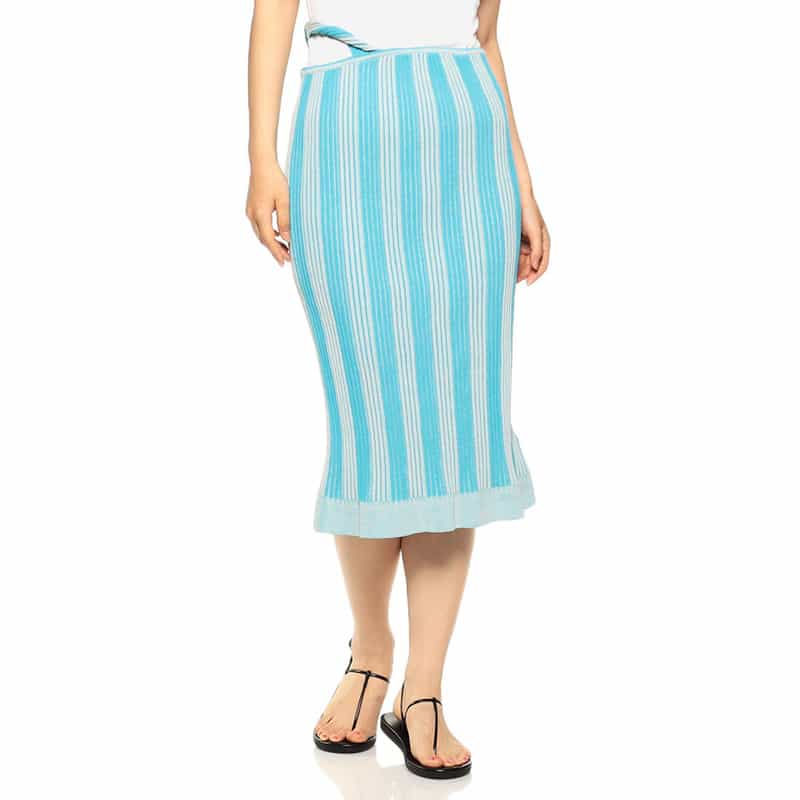 JACQUEMUS ストライプツイストスカート BLUE