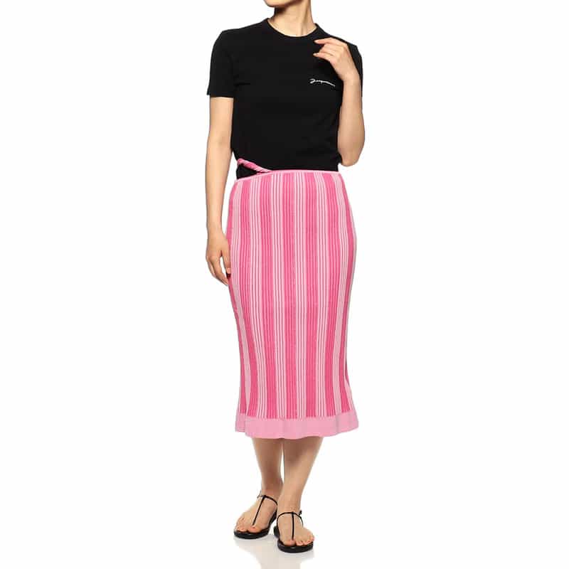 JACQUEMUS ストライプツイストスカート PINK