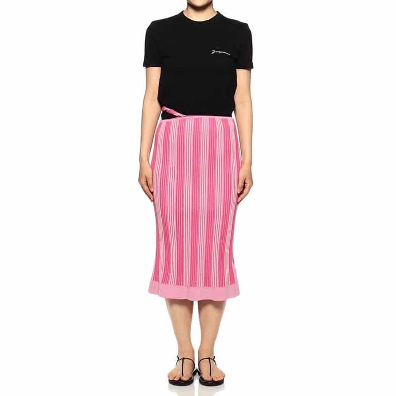 JACQUEMUS ストライプツイストスカート PINK