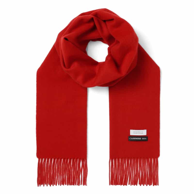 BARNEYS NEW YORK カシミヤ100％スカーフ（30×180） RED