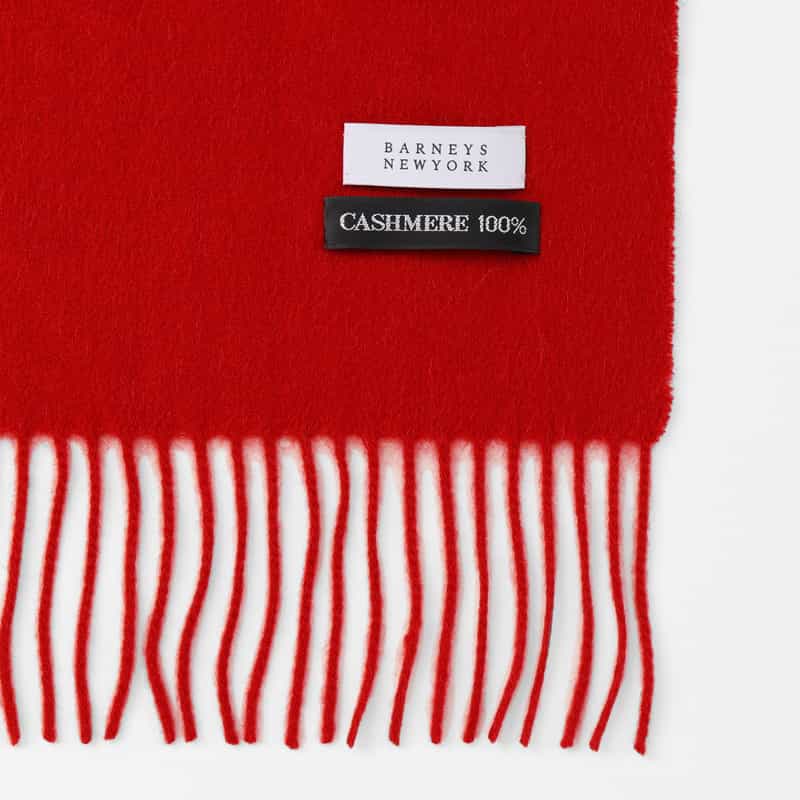 BARNEYS NEW YORK カシミヤ100％スカーフ（30×180） RED