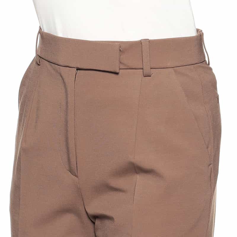 BARNEYS NEW YORK ウォッシャブルセンタープレス入りジャージーパンツ BROWN