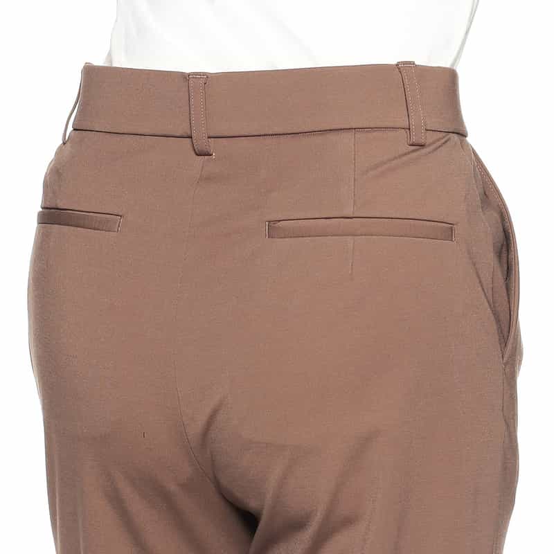 BARNEYS NEW YORK ウォッシャブルセンタープレス入りジャージーパンツ BROWN