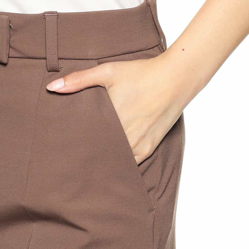 BARNEYS NEW YORK ウォッシャブルセンタープレス入りジャージーパンツ BROWN