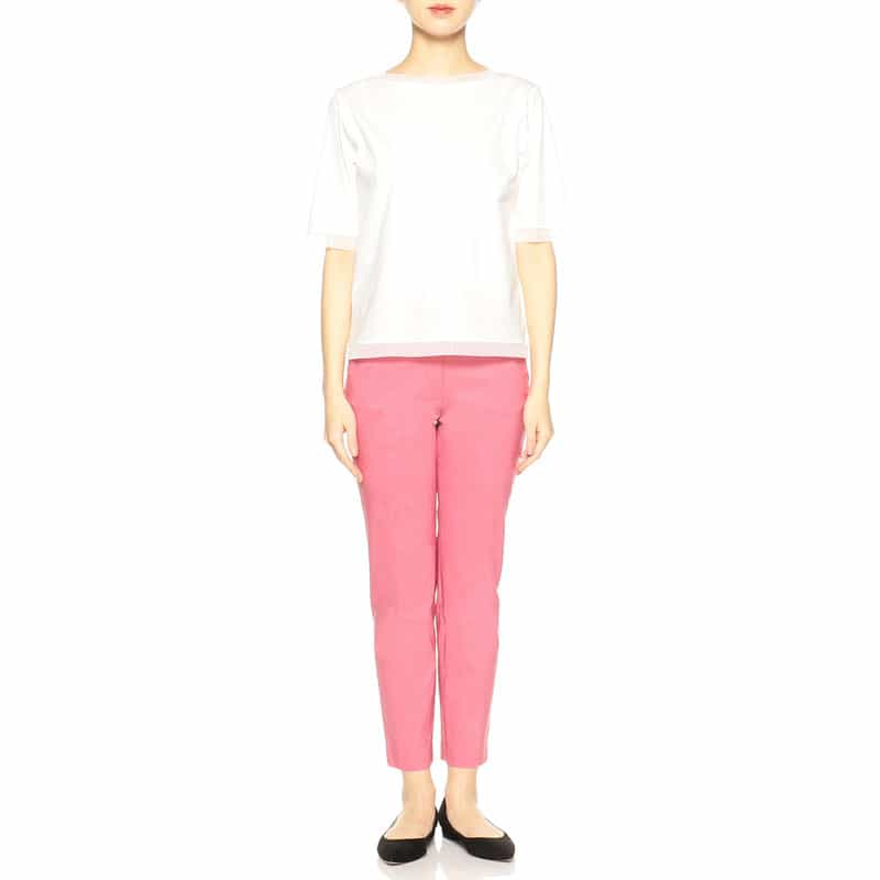 BARNEYS NEW YORK ウォッシャブルバックウエストゴムパンツ PINK