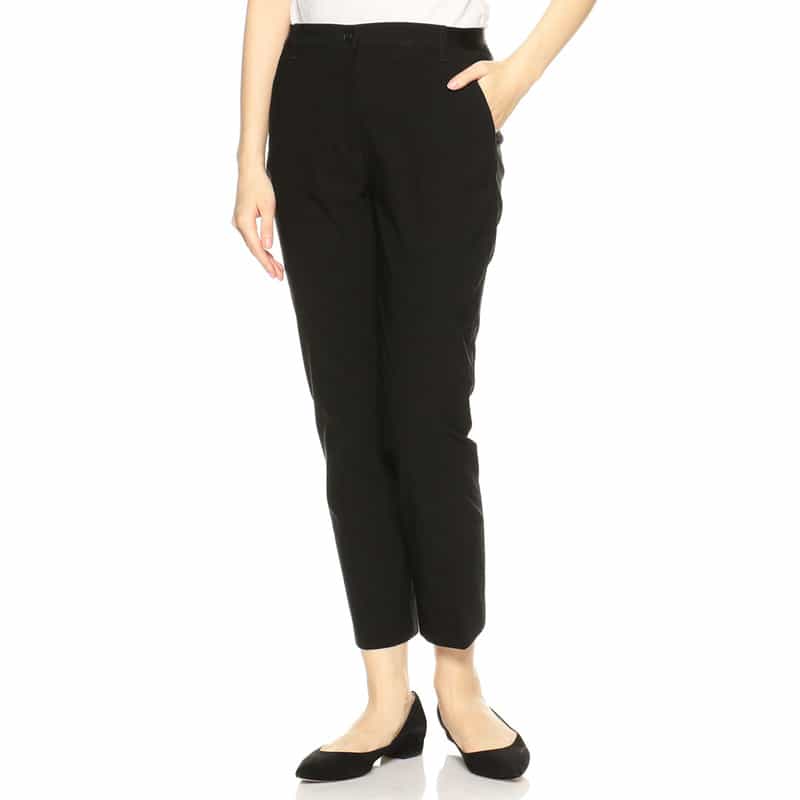 BARNEYS NEW YORK ウォッシャブルバックウエストゴムパンツ BLACK