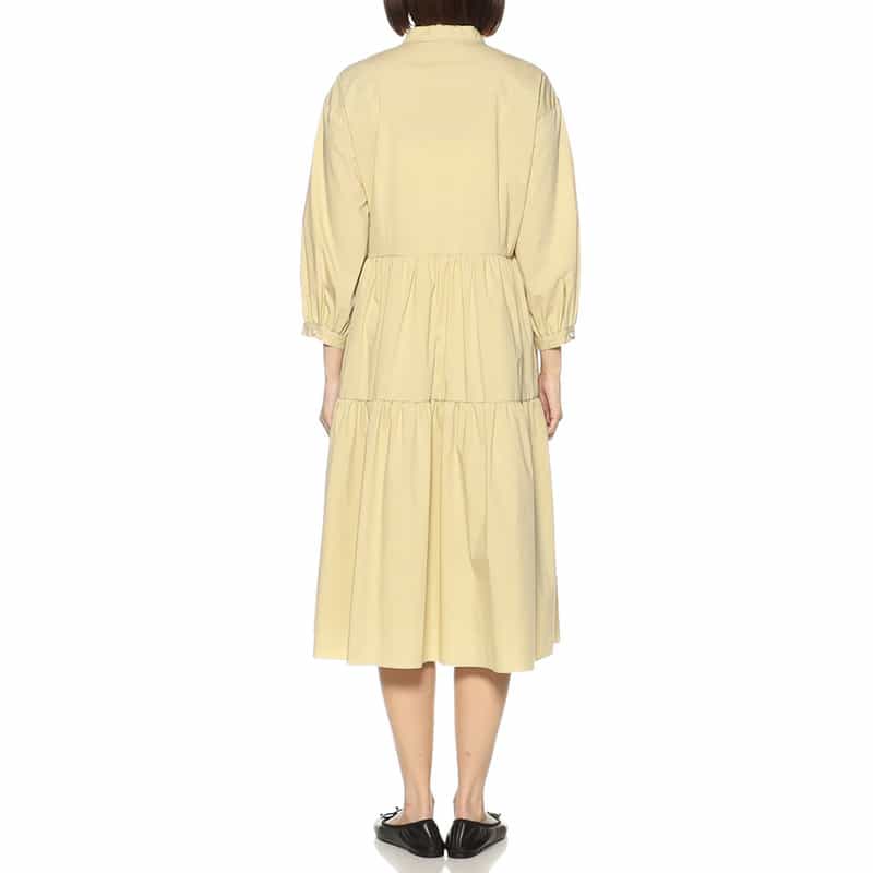 BARNEYS NEW YORK ウォッシャブルティアードシャツドレス LIGHT YELLOW
