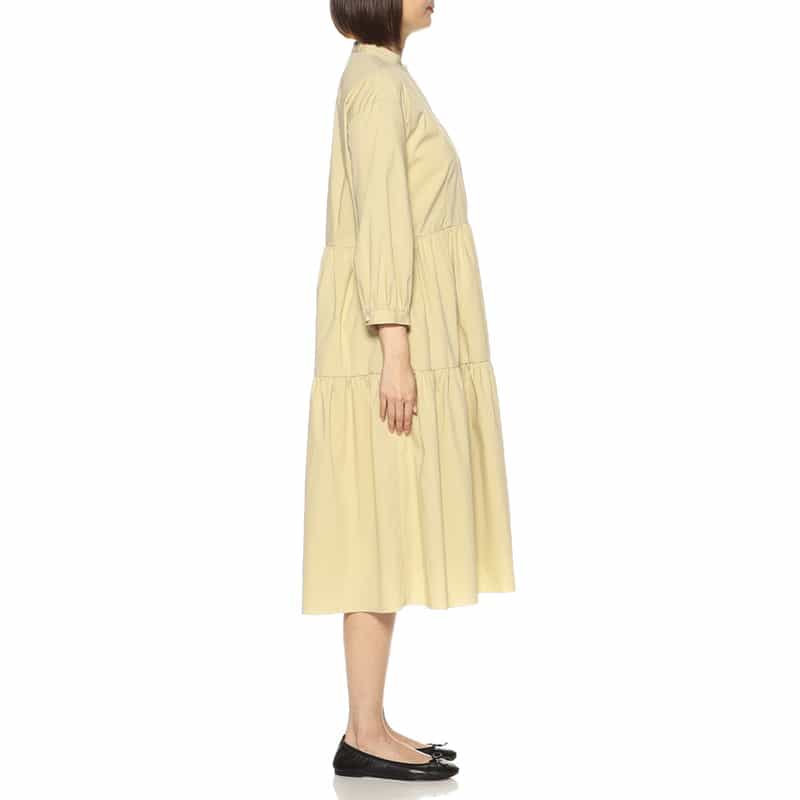 BARNEYS NEW YORK ウォッシャブルティアードシャツドレス LIGHT YELLOW