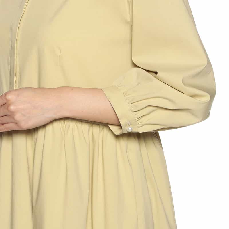 BARNEYS NEW YORK ウォッシャブルティアードシャツドレス LIGHT YELLOW