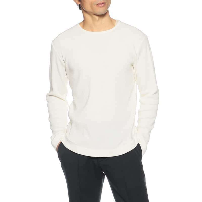 BARNEYS NEW YORK コットンカシミヤサーマルTシャツ WHITE