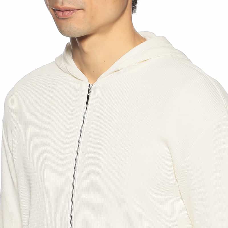 BARNEYS NEW YORK コットンカシミヤジップアップパーカ WHITE