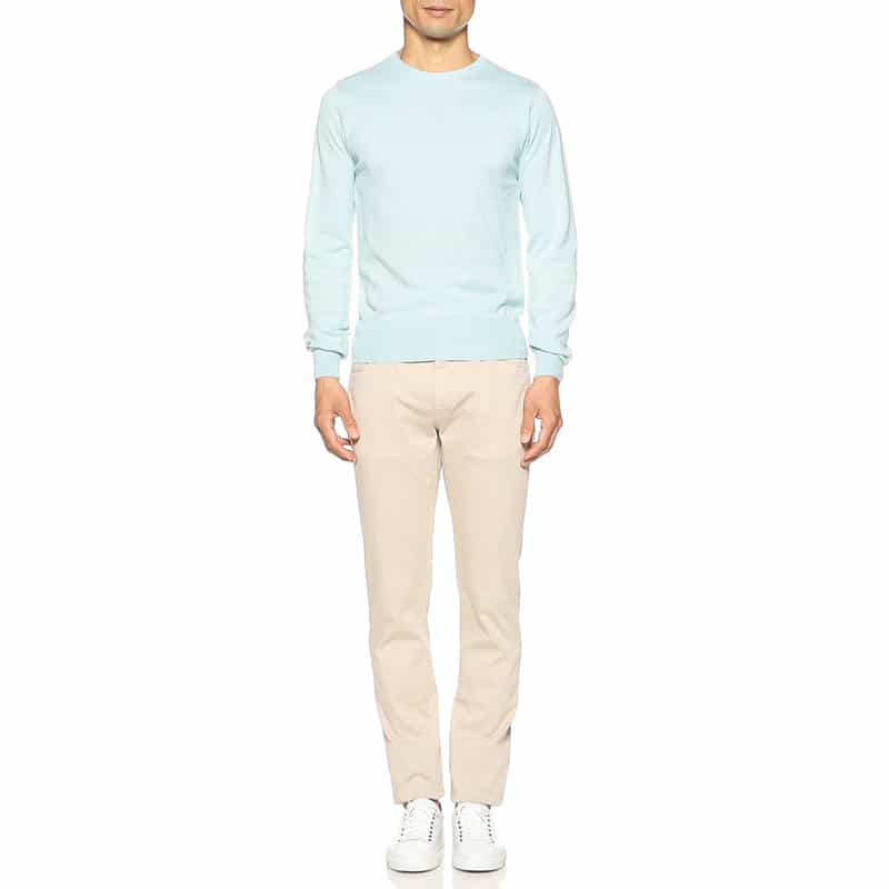 BARNEYS NEW YORK シルク×コットンニットプルオーバー TURQUOISE