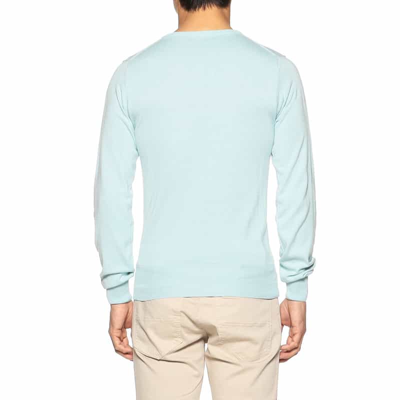 BARNEYS NEW YORK シルク×コットンニットプルオーバー TURQUOISE