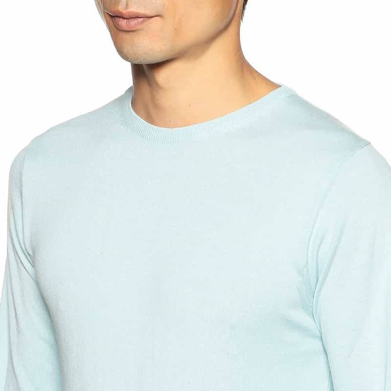 BARNEYS NEW YORK シルク×コットンニットプルオーバー TURQUOISE