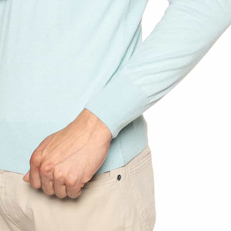 BARNEYS NEW YORK シルク×コットンニットプルオーバー TURQUOISE