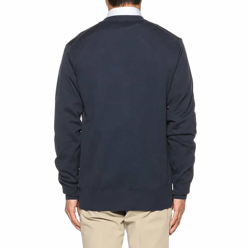 BARNEYS NEW YORK シルク×コットン Vネックニットカーディガン NAVY