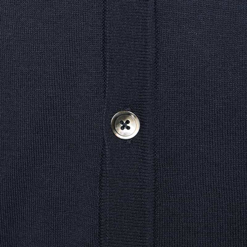BARNEYS NEW YORK シルク×コットン Vネックニットカーディガン NAVY