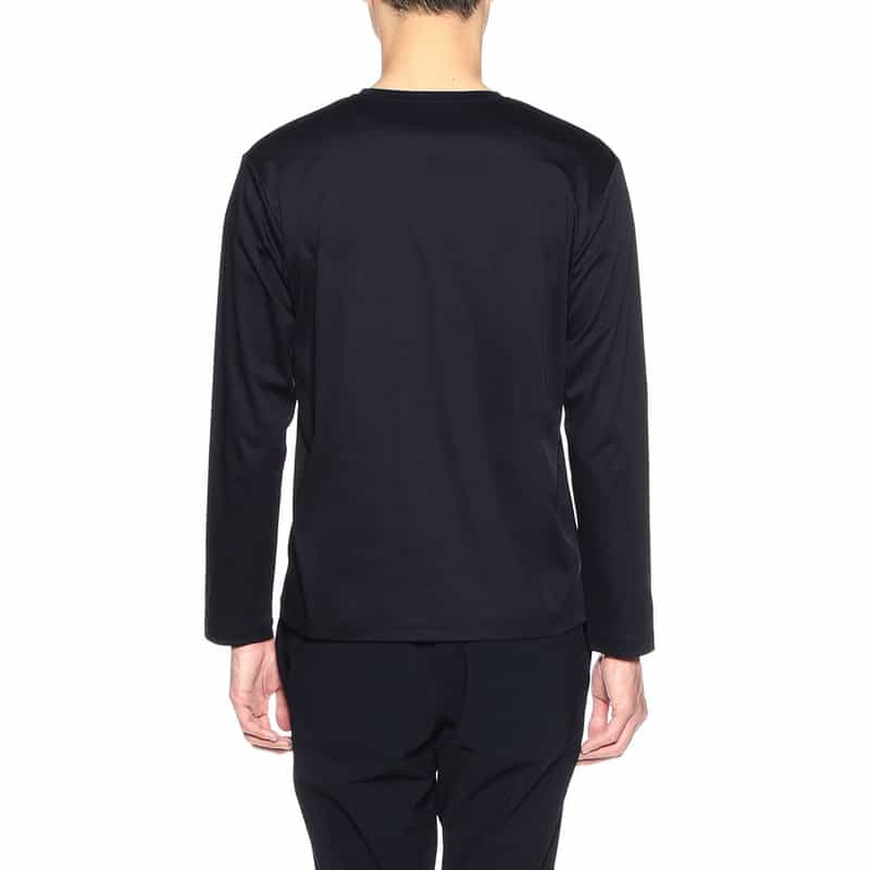 BARNEYS NEW YORK スムースVネックロングスリーブTシャツ NAVY