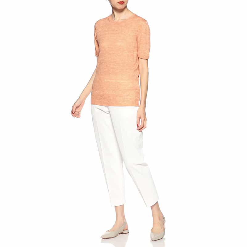 BARNEYS NEW YORK ウォッシャブル ボディシェルテーパードパンツ WHITE