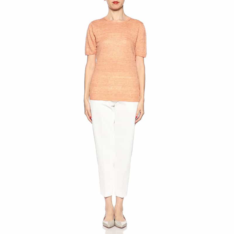 BARNEYS NEW YORK ウォッシャブル ボディシェルテーパードパンツ WHITE