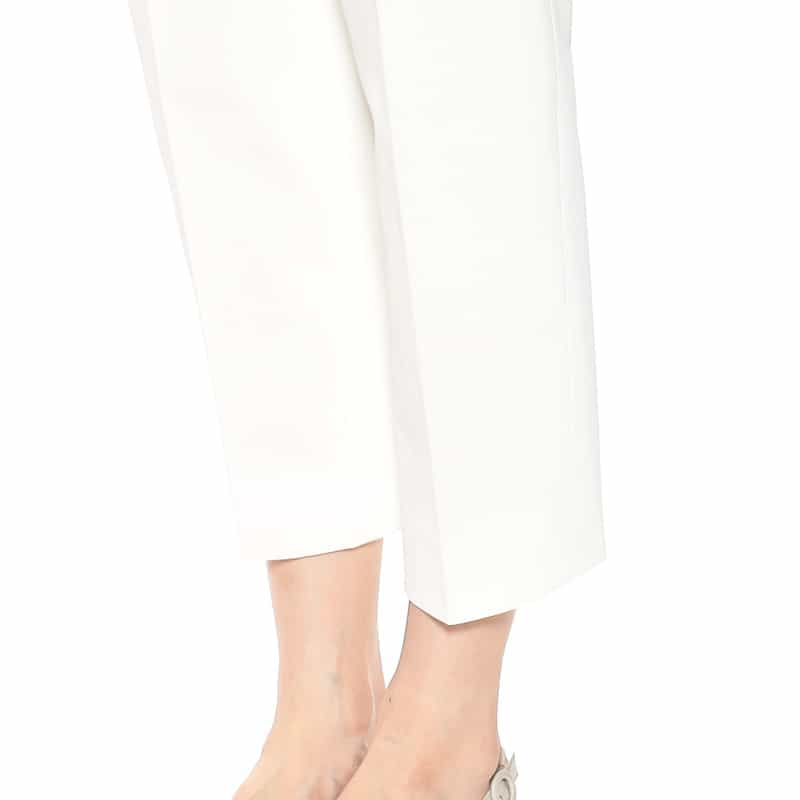 BARNEYS NEW YORK ウォッシャブル ボディシェルテーパードパンツ WHITE