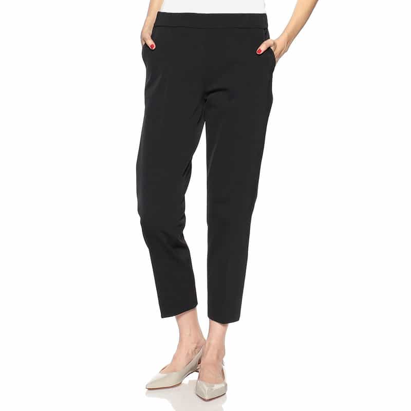 BARNEYS NEW YORK ウォッシャブル ボディシェルテーパードパンツ BLACK