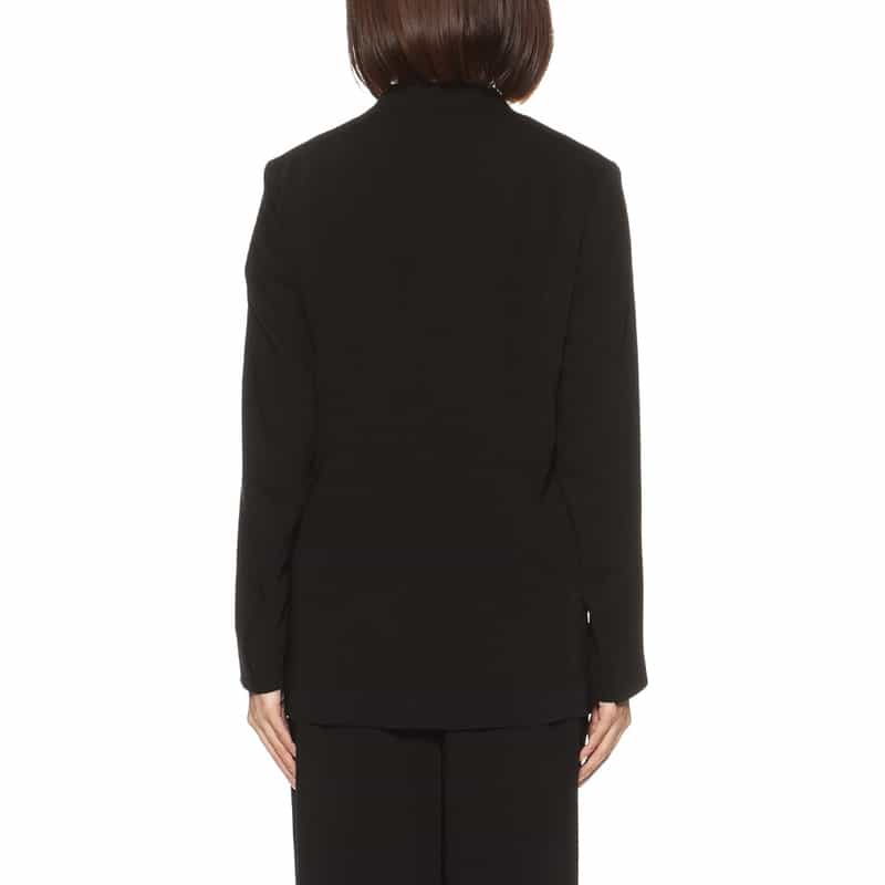 BARNEYS NEW YORK セットアップウォッシャブルノーカラージャケット BLACK