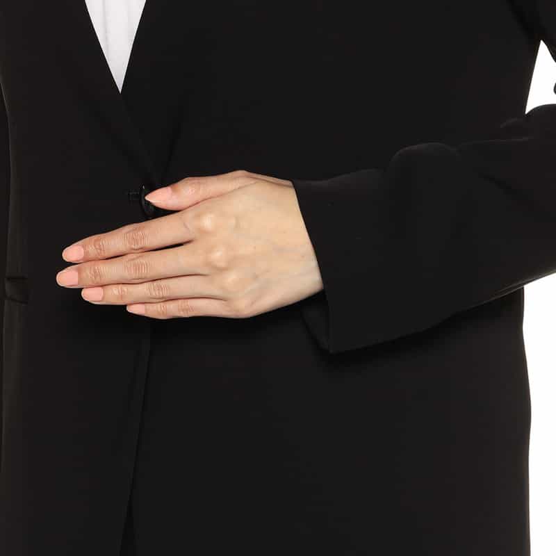 BARNEYS NEW YORK セットアップウォッシャブルノーカラージャケット BLACK