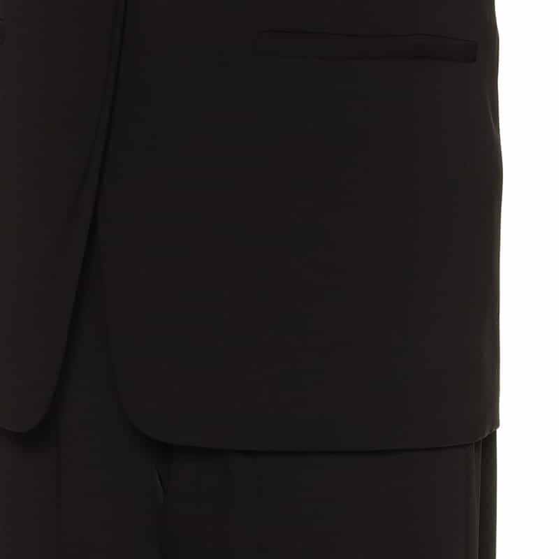 BARNEYS NEW YORK セットアップウォッシャブルノーカラージャケット BLACK