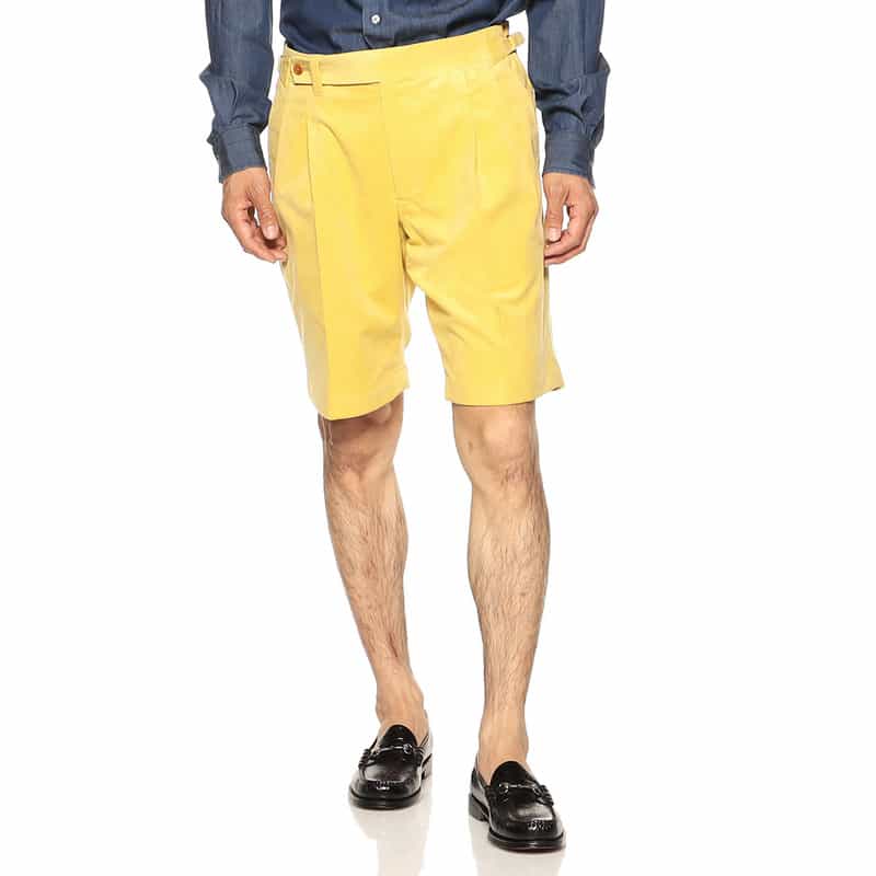 IGARASHI TROUSERS ウルトラスエードツータックショーツ YELLOW