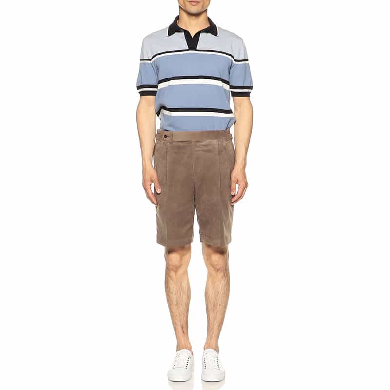 IGARASHI TROUSERS ウルトラスエードツータックショーツ BROWN