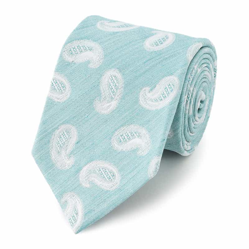 BARNEYS NEW YORK ペイズリー柄タイ LIGHT BLUE