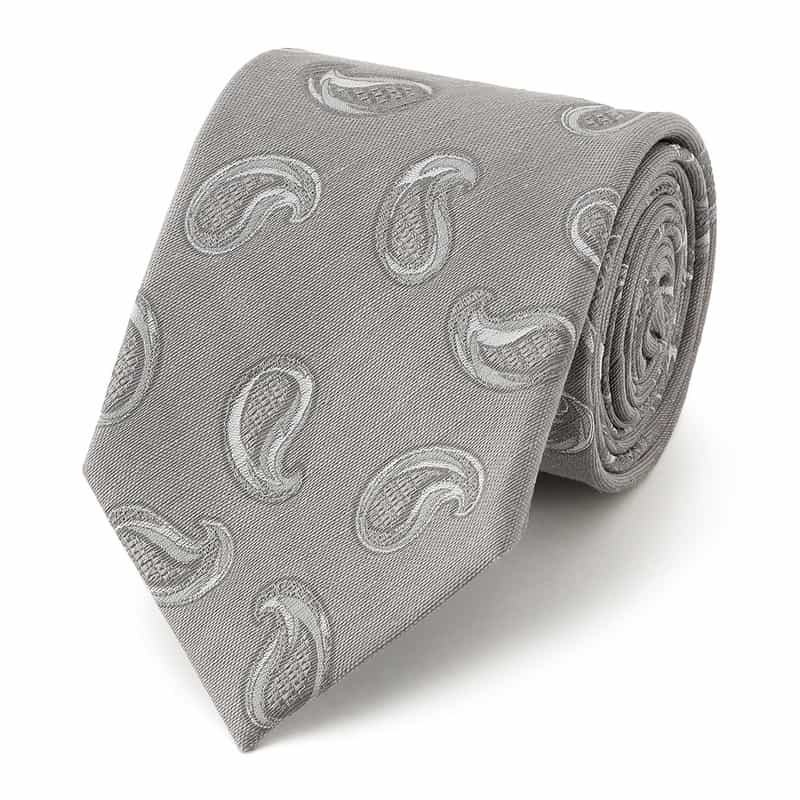 BARNEYS NEW YORK ペイズリー柄タイ GRAY