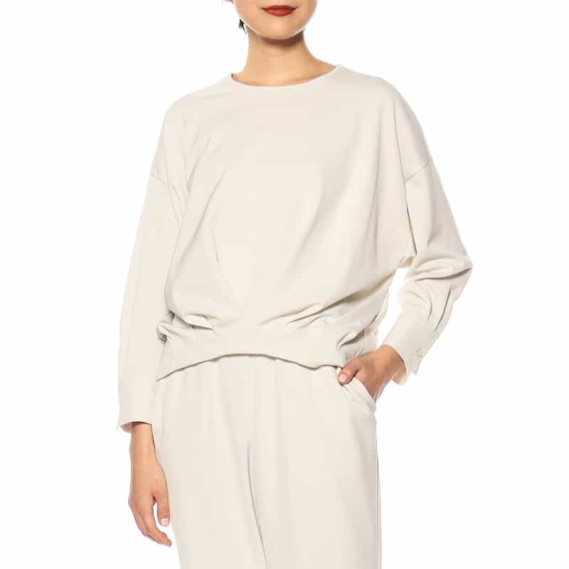 BARNEYS NEW YORK セットアップウォッシャブル ジャージーブラウス IVORY