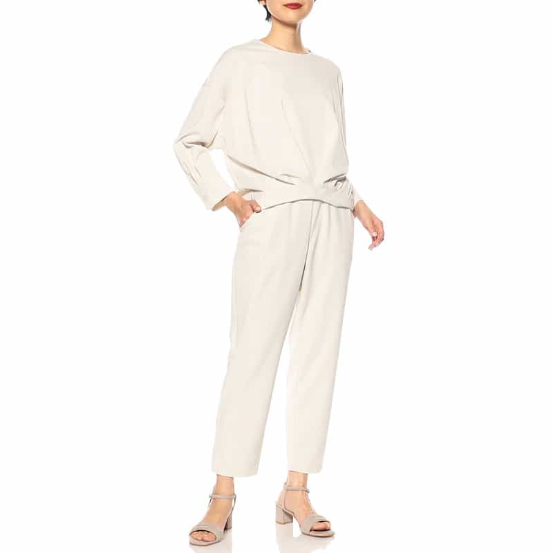 BARNEYS NEW YORK セットアップウォッシャブルジャージーパンツ IVORY