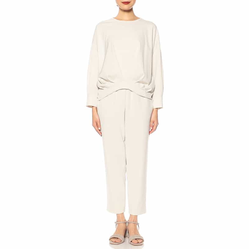 BARNEYS NEW YORK セットアップウォッシャブルジャージーパンツ IVORY