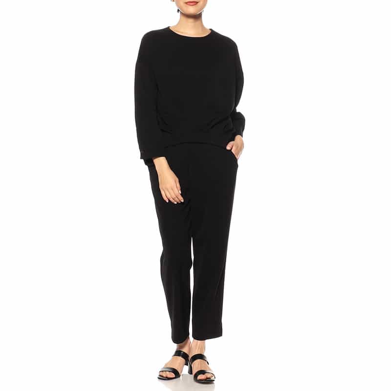 BARNEYS NEW YORK セットアップウォッシャブルジャージーパンツ BLACK
