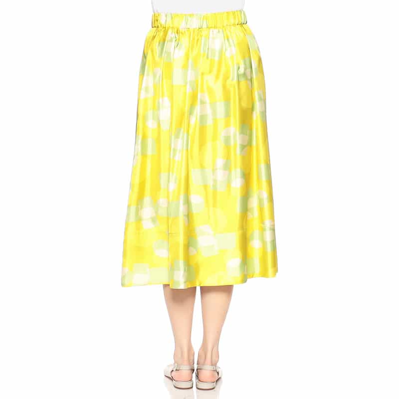 BARNEYS NEW YORK セットアップウォッシャブルジオメトリック柄プリントスカート YELLOW