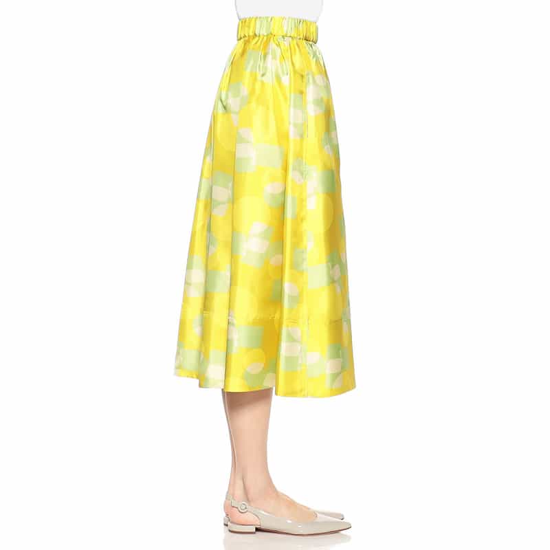 BARNEYS NEW YORK セットアップウォッシャブルジオメトリック柄プリントスカート YELLOW