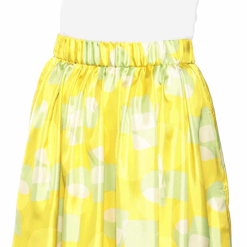 BARNEYS NEW YORK セットアップウォッシャブルジオメトリック柄プリントスカート YELLOW